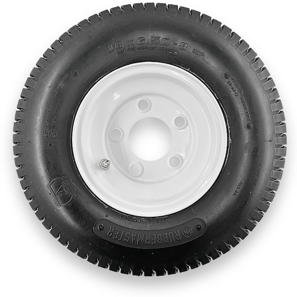 Rubbermaster - Steel Master Rubbermaster 18x6.50-8 4 Ply Turf Tire and 5 on 4.5 Stamped Wheel Assembly 598987 - main
